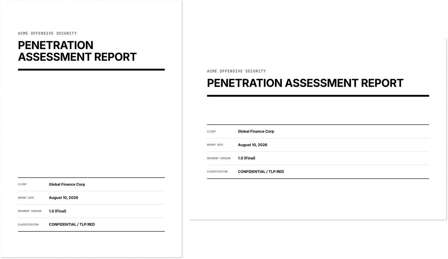 Penetration Testing Report preview, A4, portrait vs landscape Penetration Testing Report preview, A4, portrait vs landscape