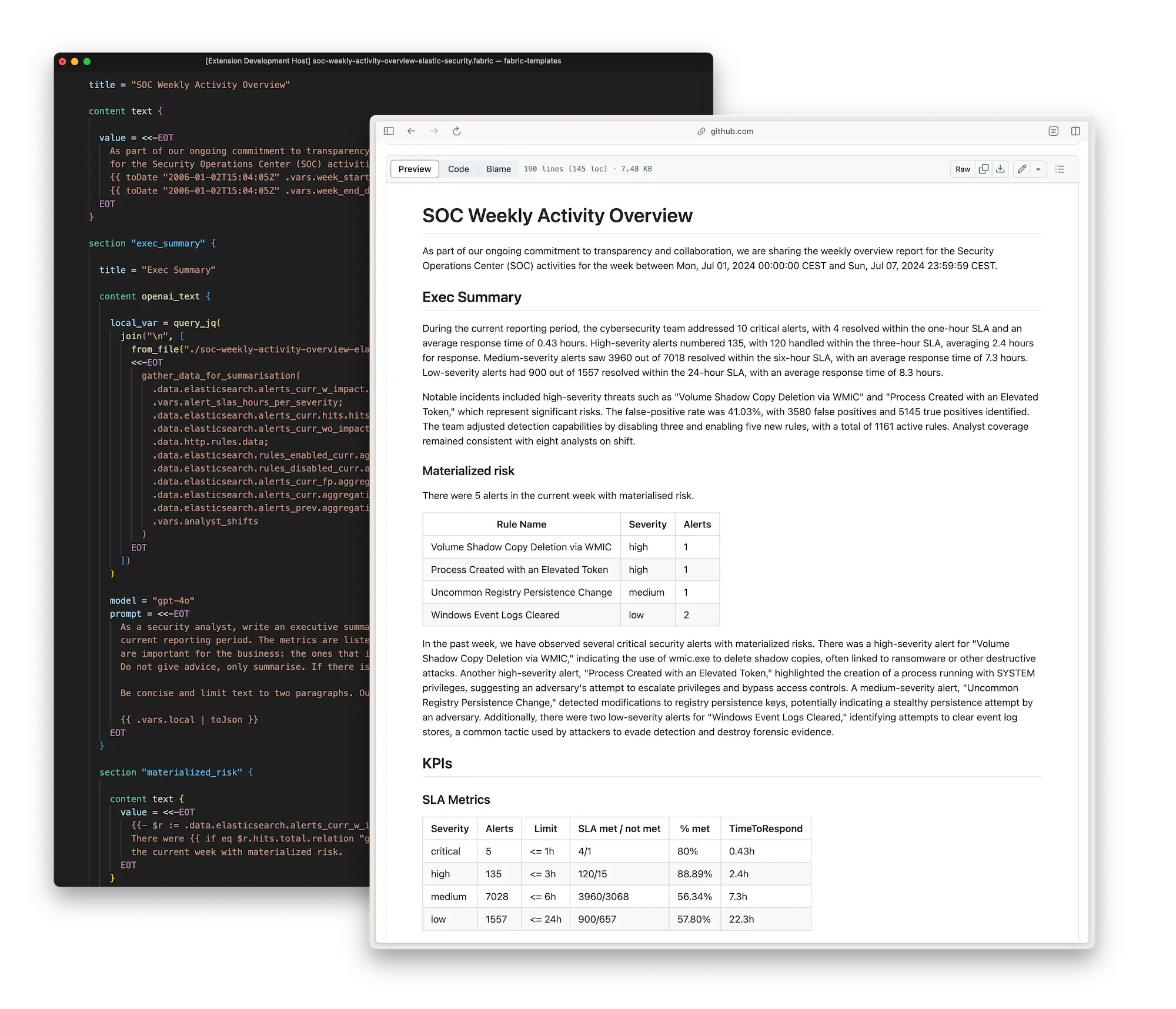 The template block that uses OpenAI LLM for content generation